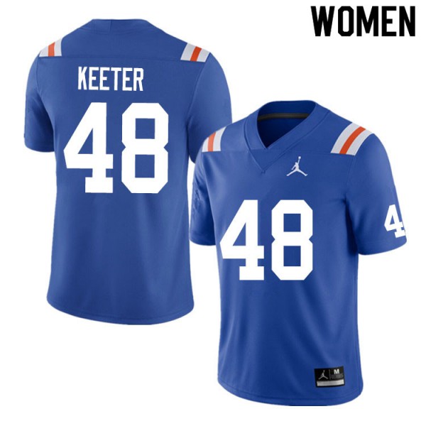 Women #48 Noah Keeter Florida Gators College Football Jersey Throwback